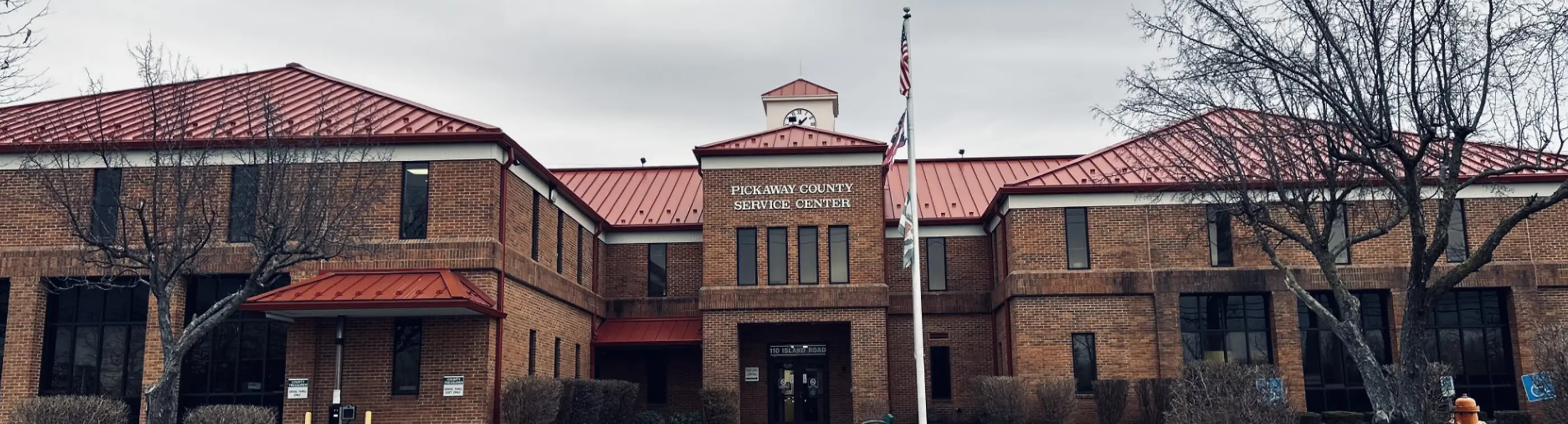 Pickaway County Service Center building in spring